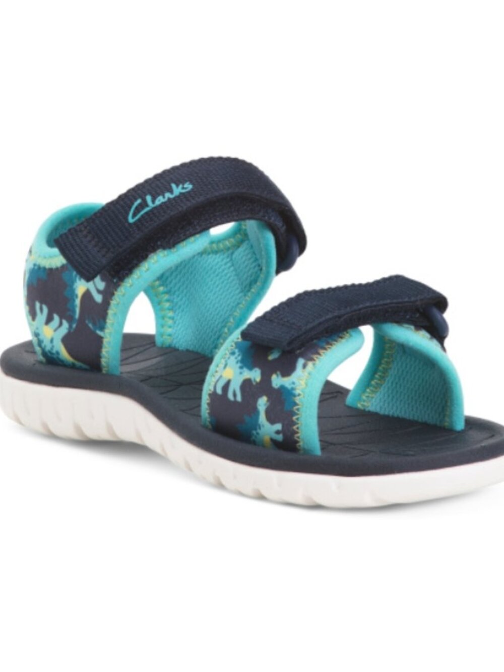 NWT CLARKS Wide Surfing Tide Sandals (Toddler) Dinosaur Print